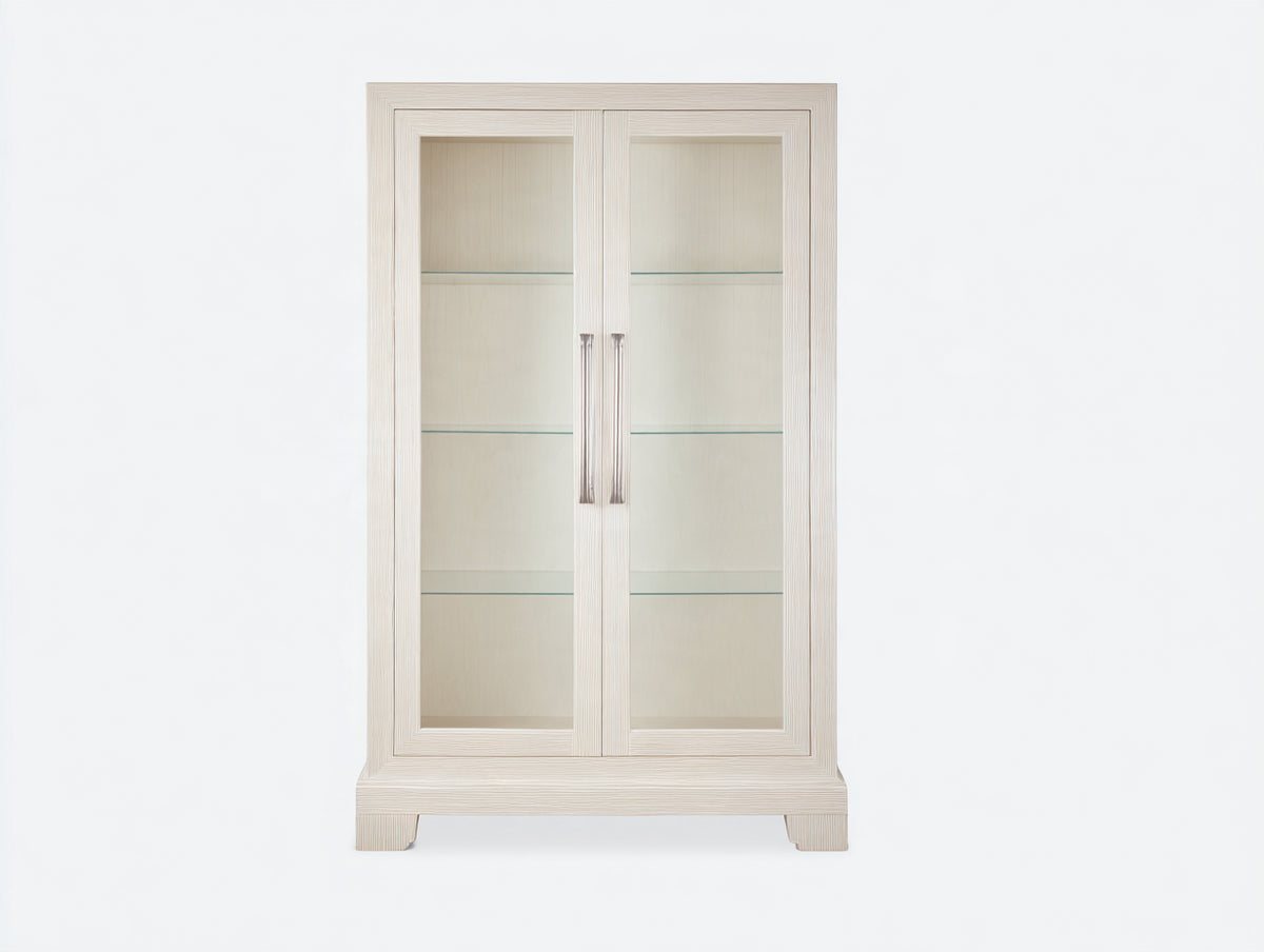 Vitrina de 2 puertas 100x42x180 cm - beige claro - puertas de cristal y diseño moderno