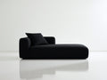 Chaise longue tapizada 180 x 85 x 75 cm - negro - asiento amplio con respaldo lateral y diseño minimalista