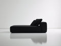 Chaise longue tapizada en tela 180x85x75 cm - negro - diseño moderno minimalista con respaldo acolchado